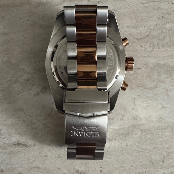 Invicta Rose Gold and Silver Chronograph Watch